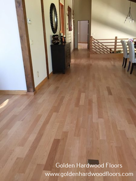 Unfinished Solid Maple 3/4"x3 2/4" hardwood flooring installation in addition existing floors, sanding, finishing with Bona Seal Sealer, Matte Polyurethane by Golden Hardwood Floors, in Cupertino, CA. Free Quote.